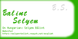 balint selyem business card