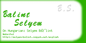 balint selyem business card